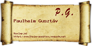 Paulheim Gusztáv névjegykártya