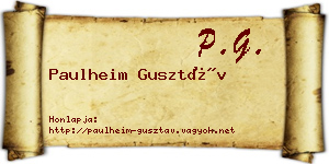 Paulheim Gusztáv névjegykártya