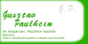gusztav paulheim business card